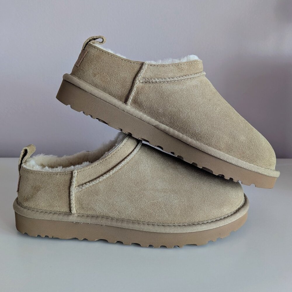 UGG Classic Micro Boots Sand US 6 EU 37 NEW Mini Ankle Suede Shearling MSRP $140